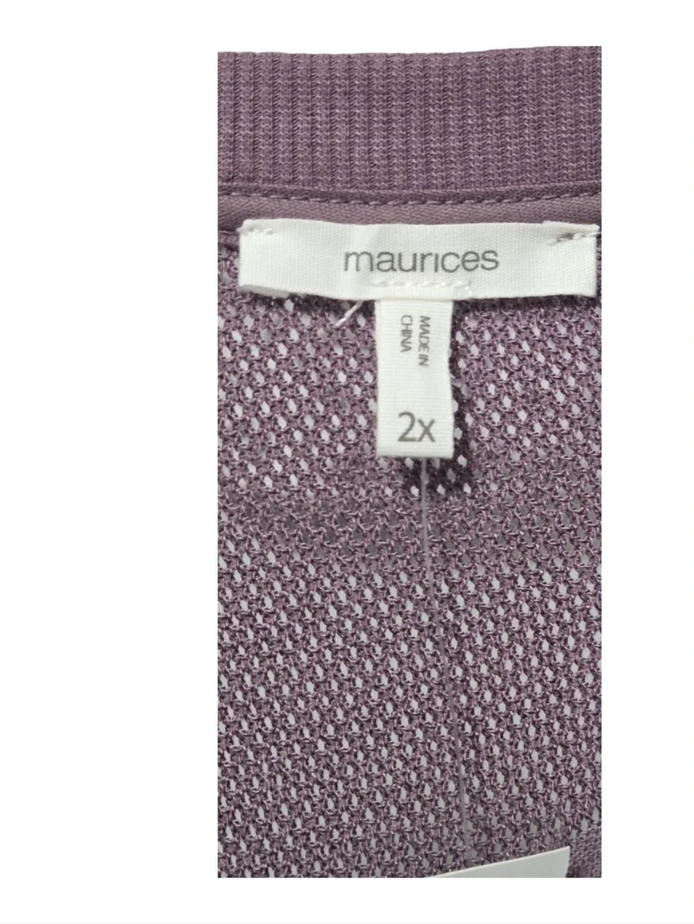 Maurices Mauve/purple Lace-Texture Long Sleeve Floral Mesh Layering Fall